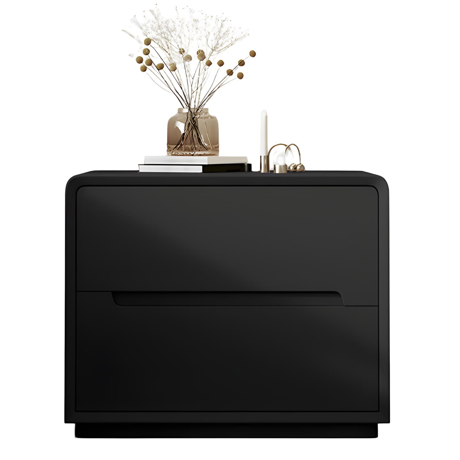 Modern Wood Drawer Nightstand for Small Spaces with 2 Drawers in Narrow Design thumbnail 13