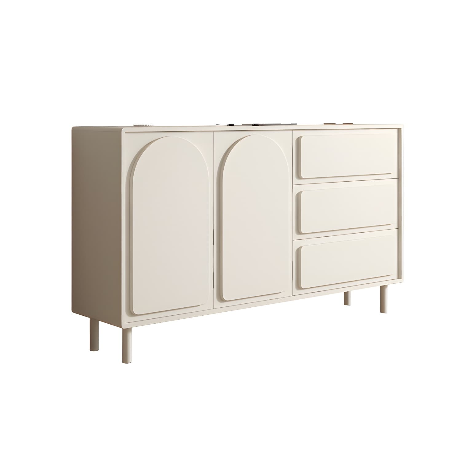 37.4"Tall White Wooden Cabinet , 3- Drawer Rectangle Accent Cabinet thumbnail 10
