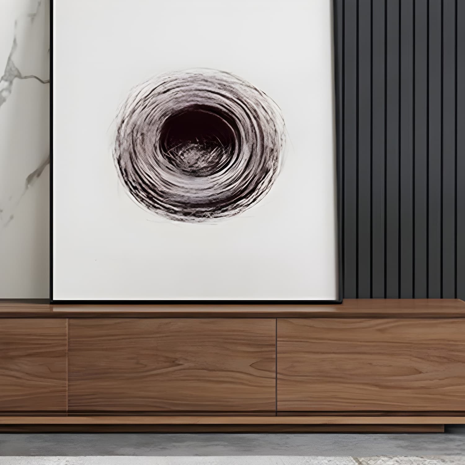 Nordic TV Cabinet Walnut Living Room Furniture Small Family TV Stand Console thumbnail 7