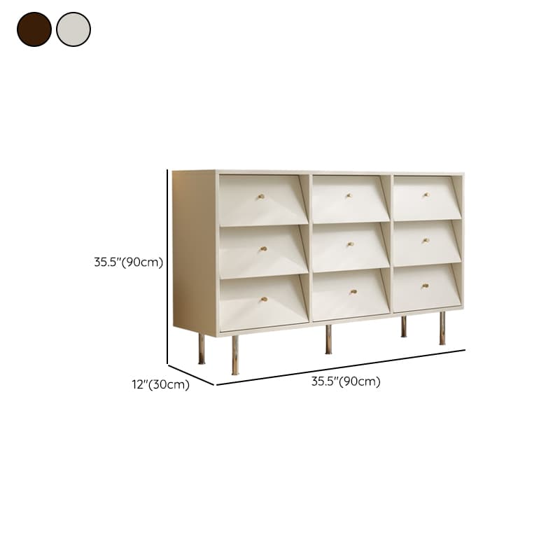 Casual Composite Wood Console Dresser with 6/9 Drawers in Vertical/Horizontal Orientation thumbnail 9