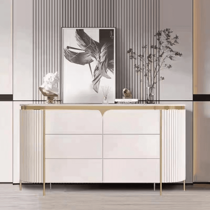 Glamorous Ground Sideboard with Standard/Narrow Size, 1 Shelf, Cabinets, Sintered Stone Countertop, and 2 Doors thumbnail 13