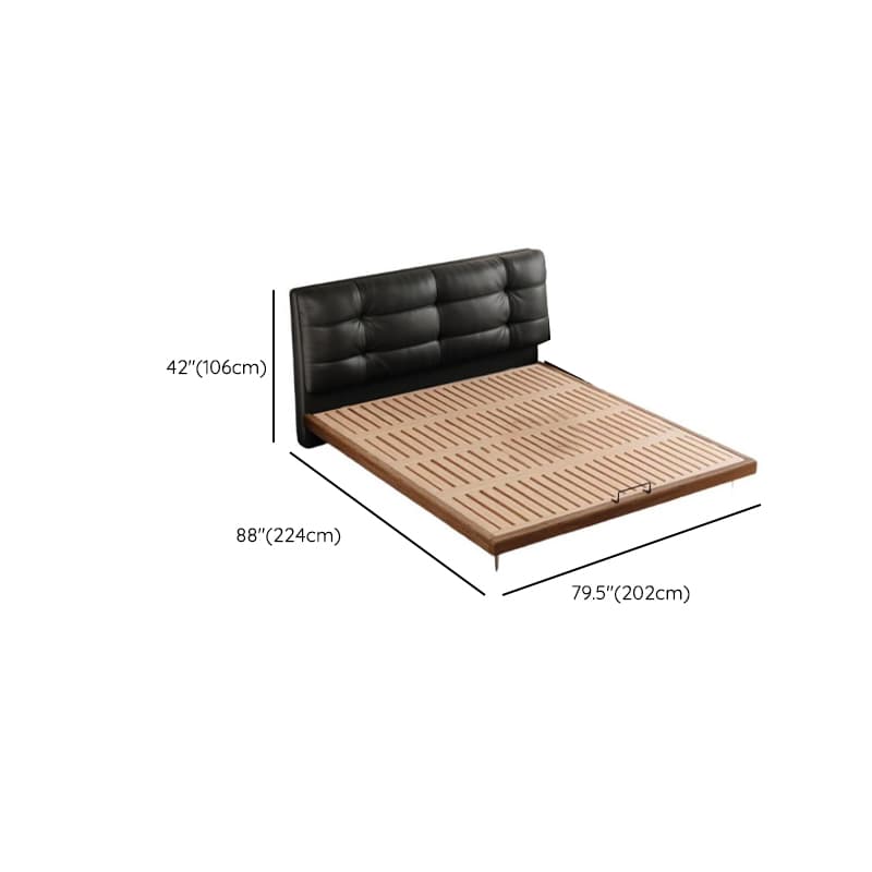 Solid Color Platform Bed with Natural Wood Frame and Button-tufted Design for Living Room thumbnail 13