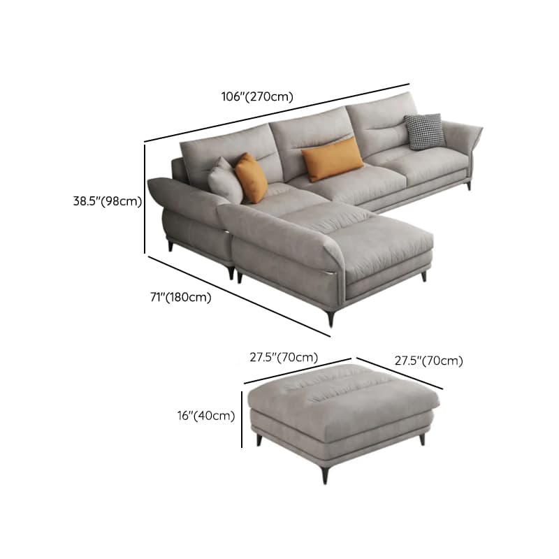 L-Shape/Straight Reversible/Horizontal Sofa Chaise/Sofa with Natural Wood Frame for Seats 5 thumbnail 17