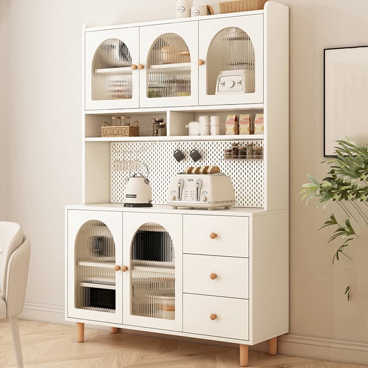 Scandinavian Wood Sideboard Cabinet with Adjustable Shelves and Glass Doors - 40cm Width thumbnail 12