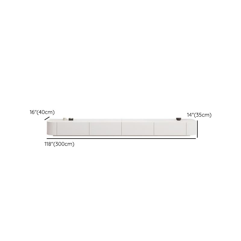 Modern White Long Over 67 inches TV Stand Featuring Without Legs Design and Self-Close Drawer Glides thumbnail 15