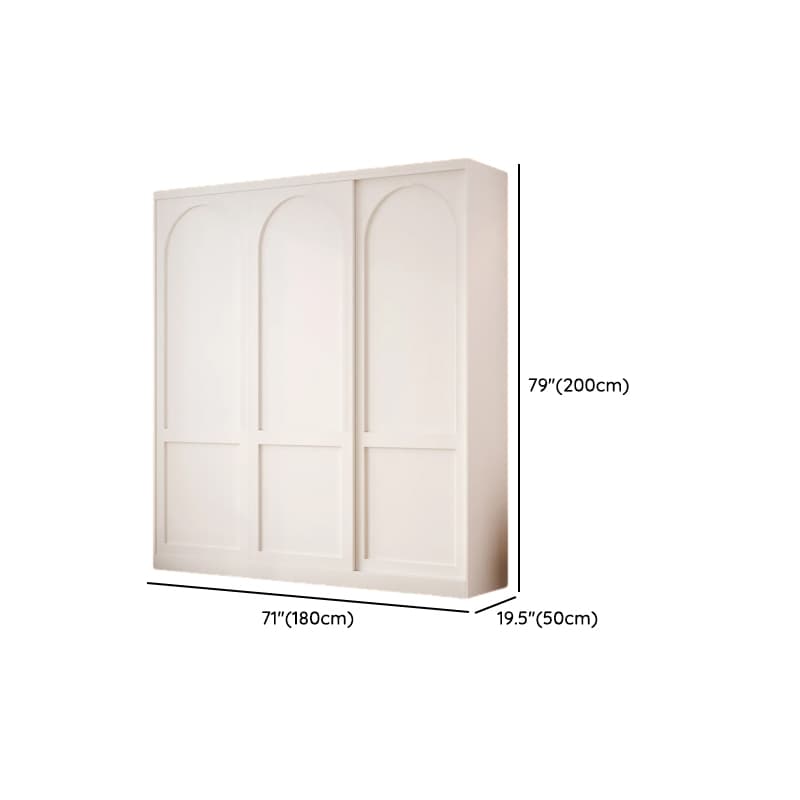 Contemporary White Engineered Wood Cabinet Armoire with Multiple Drawers, Interior Shelves, and Hanging Rod thumbnail 13