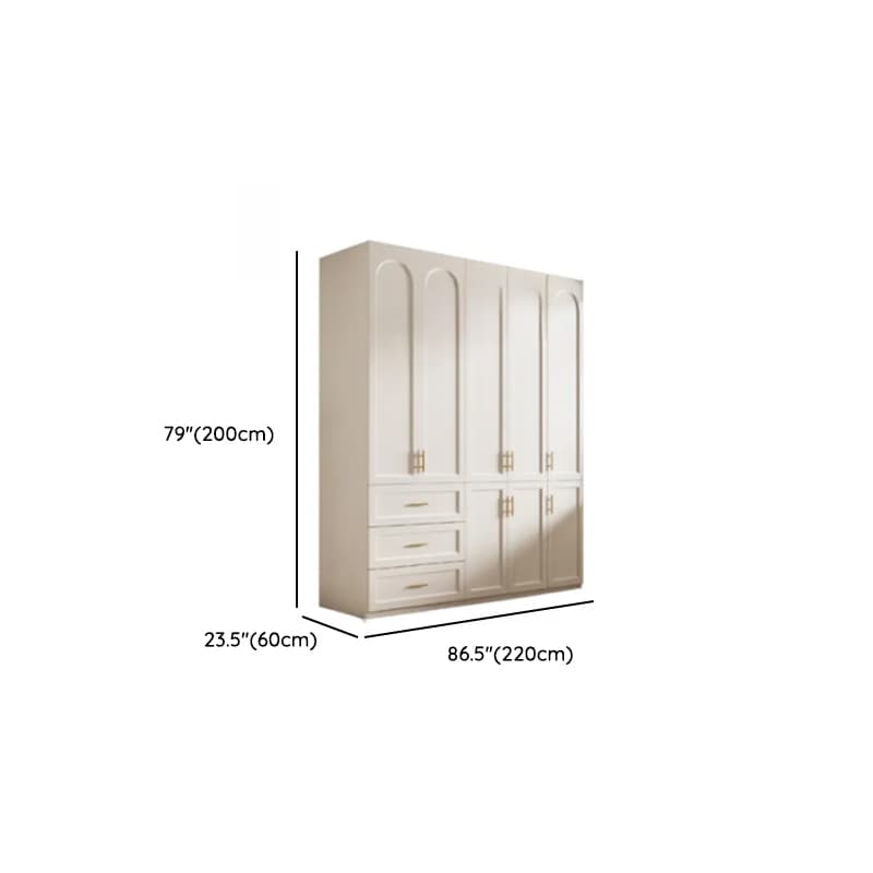 Chalk Modish Laminate Wardrobe Closet with Soft Close Drawer, Soft Close Door, Interior Shelves, and Clothing Rod thumbnail 13