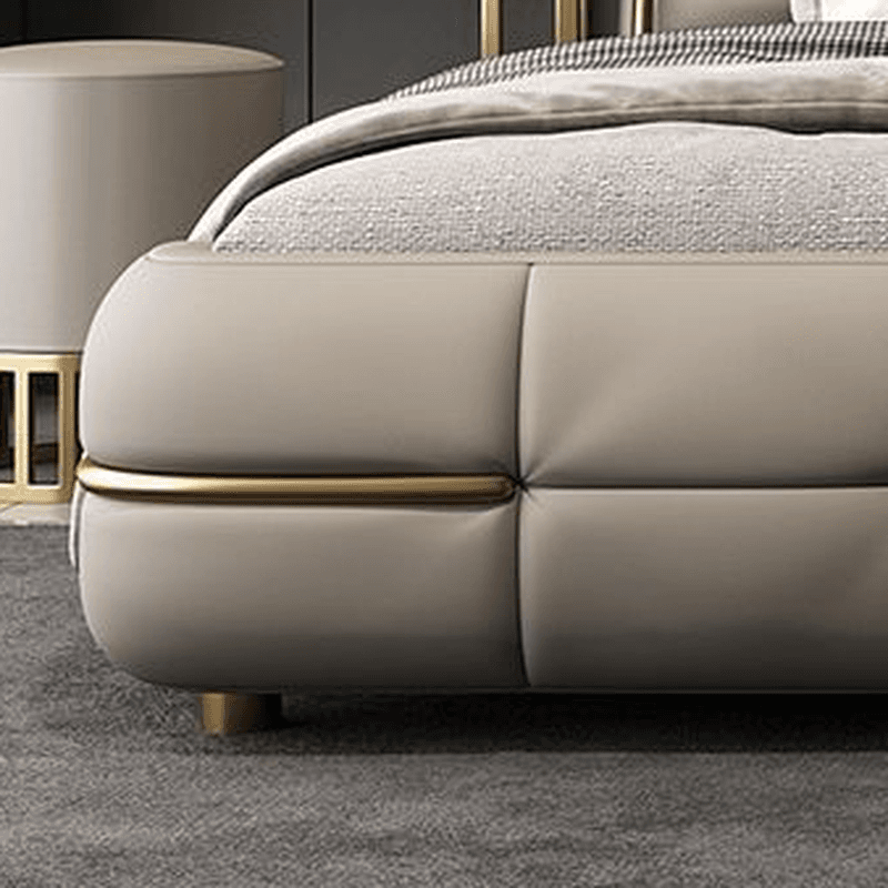 Beige Solid Color Storage Bed/Platform Bed with Pine Wood Frame for Living Room thumbnail 5