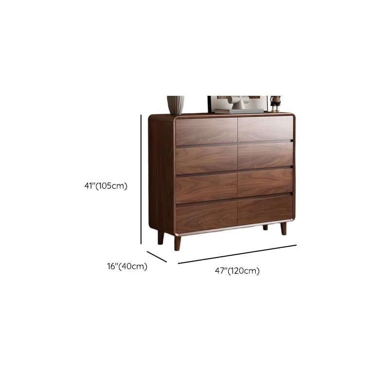 Cocoa Simplistic Natural Wood Double Dresser with 6/9/5 Drawers in Horizontal/Vertical Orientation thumbnail 7