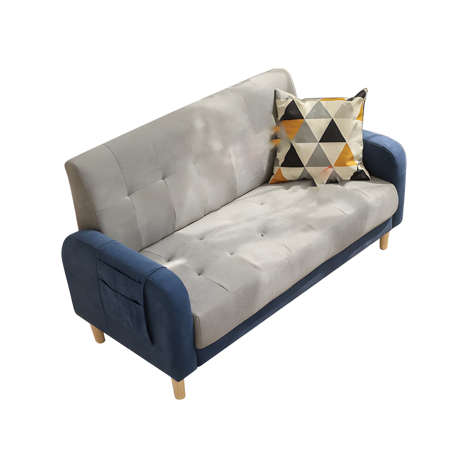 Tufted Fabric Sofa with Four Wooden Legs Square Tufted Sofa for Bonus Room thumbnail 19
