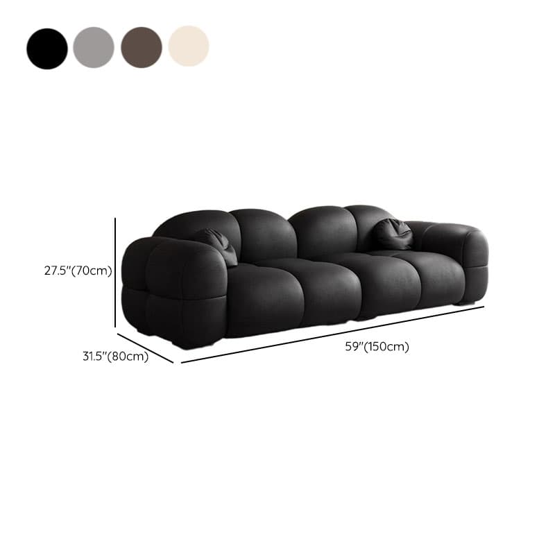 Trendy Solid Color Stain Resistant Loveseat in Black/Dark Gray/Taupe for 2 People with 2 Pillows thumbnail 20