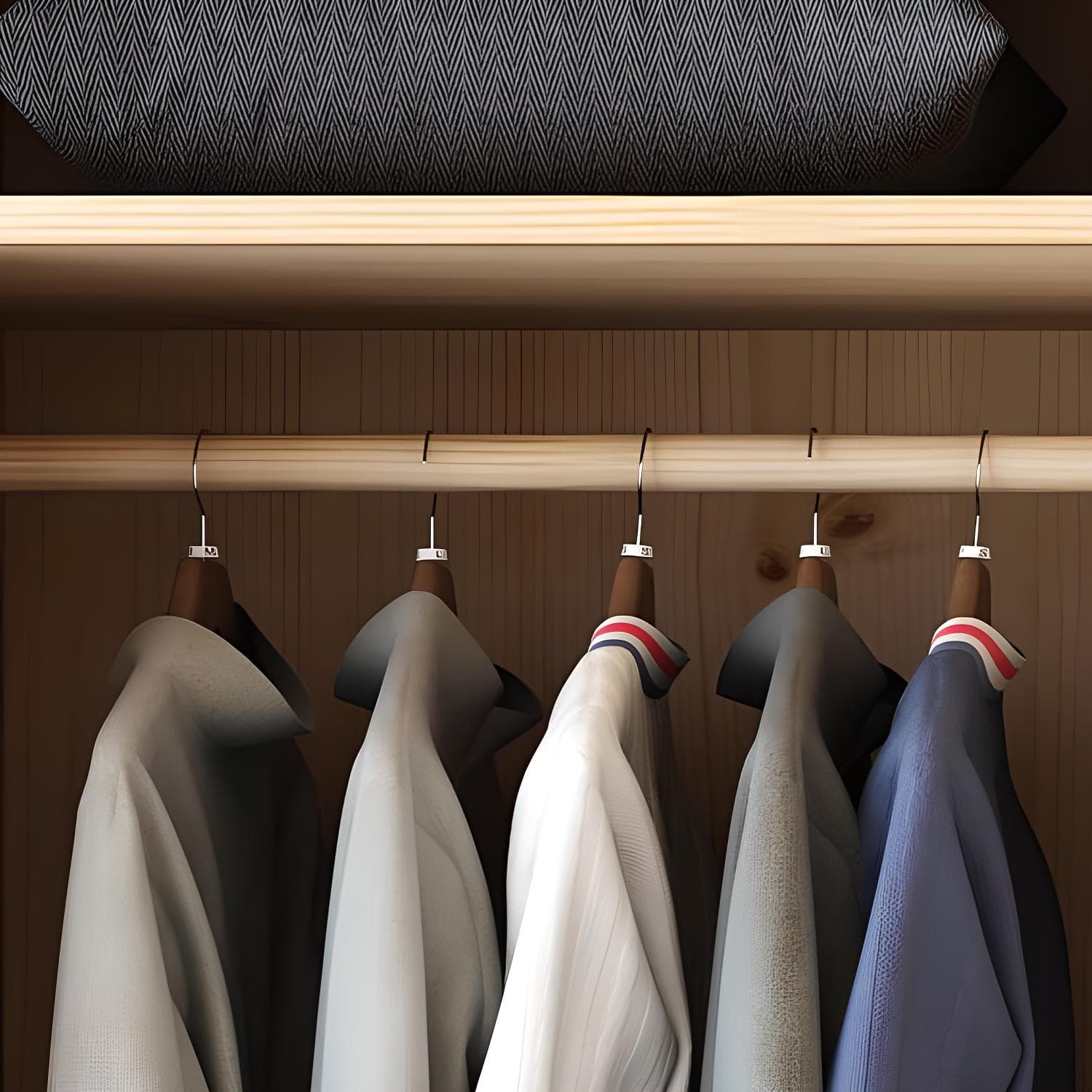 Traditional Black-brown Storage Wood Wardrobe with Clothing Rod and Shelves thumbnail 4