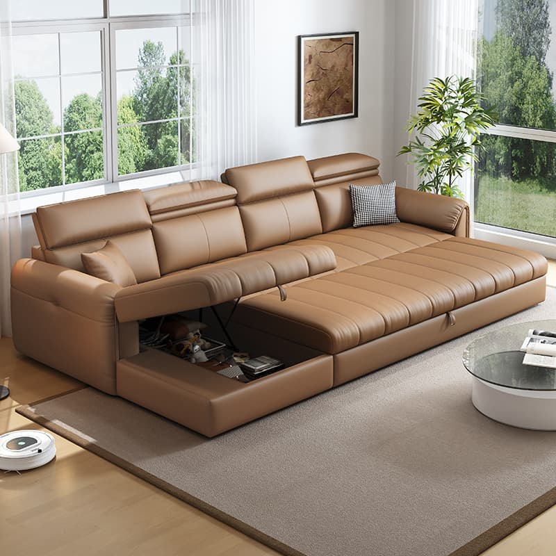 Coffee L-Shape/Straight Right Hand Facing/Horizontal Sofa Chaise/Convertible Sofa with Under-seat-storage for Seats 5/Seats 2/for 6 thumbnail 4