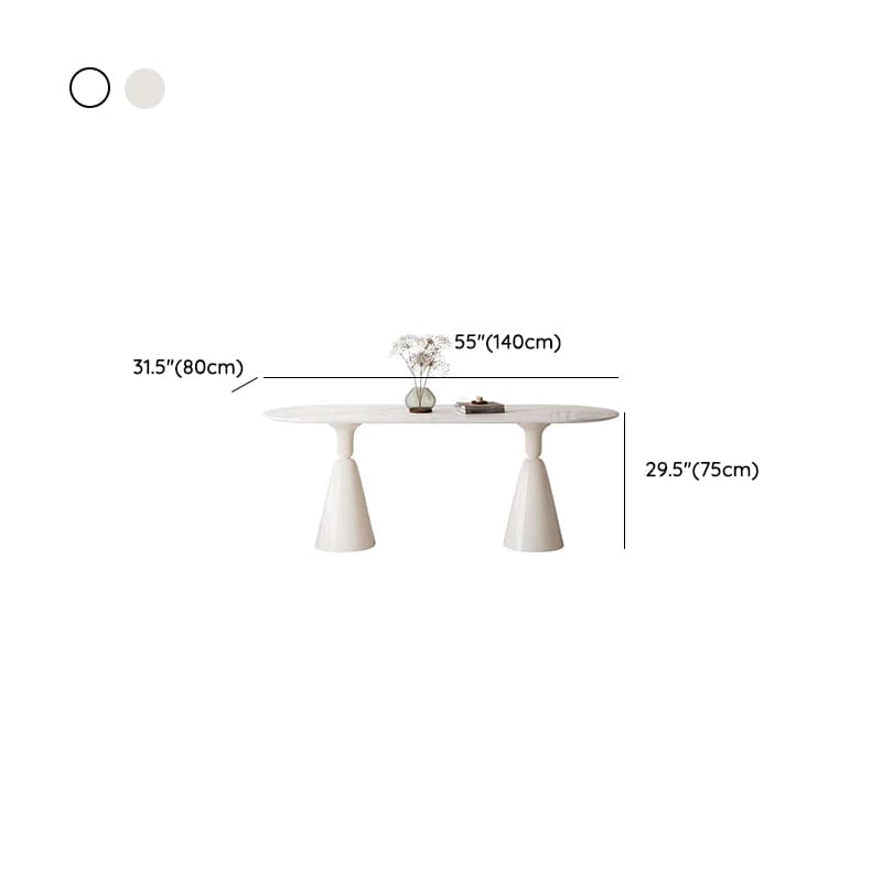 Simplistic Dining Table with Chalk Stone Top, Fixed Table, Seats 4 to 8, Scratch-immune thumbnail 15