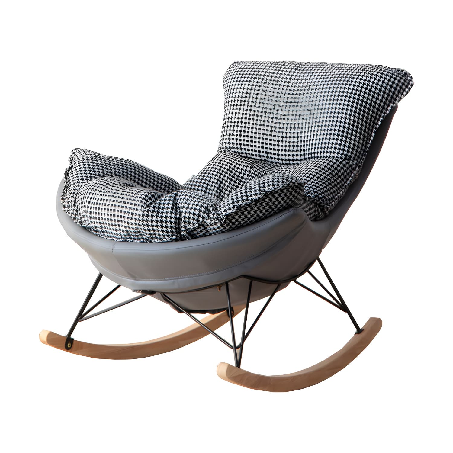 Modern Rocking Chair Solid Wood Rocker Chair with Light Legs thumbnail 14