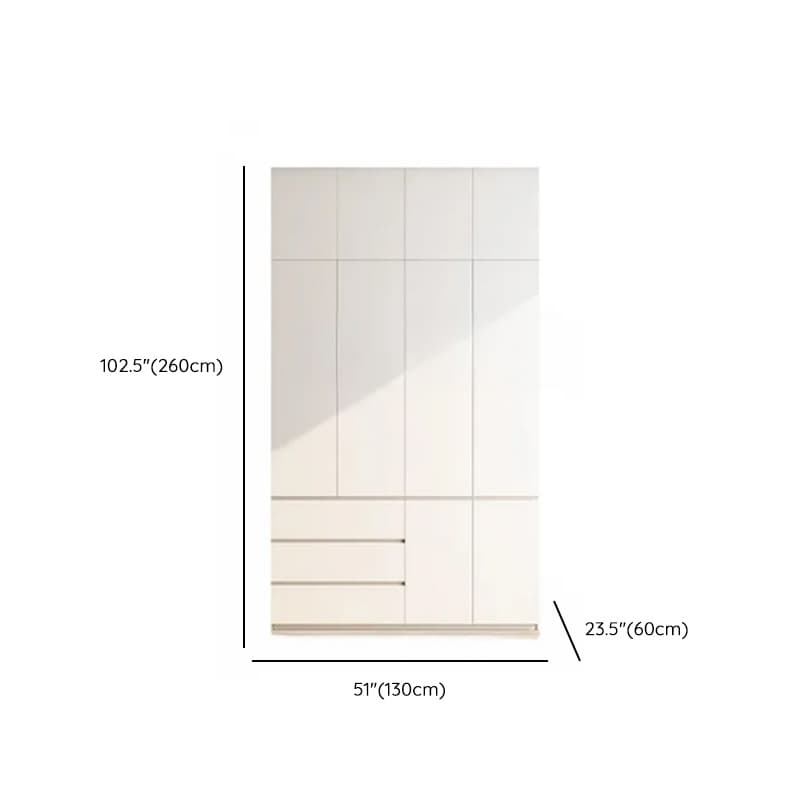 Minimalist Chalk Wooden Cabinet Armoire with Soft Close Drawer, Soft Close Door, Interior Shelves, and Clothing Rod thumbnail 38