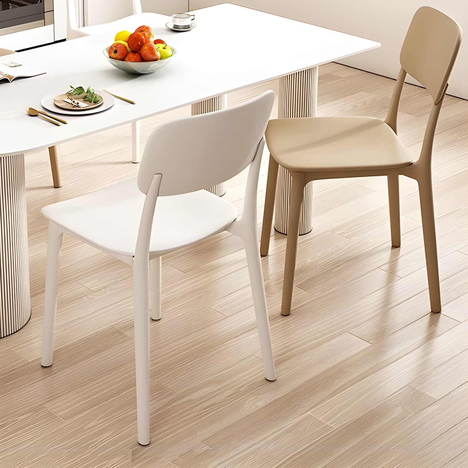 Stackable Scandinavian Style Side Chair with Low Back in Plastic & Acrylic - Armless thumbnail 21