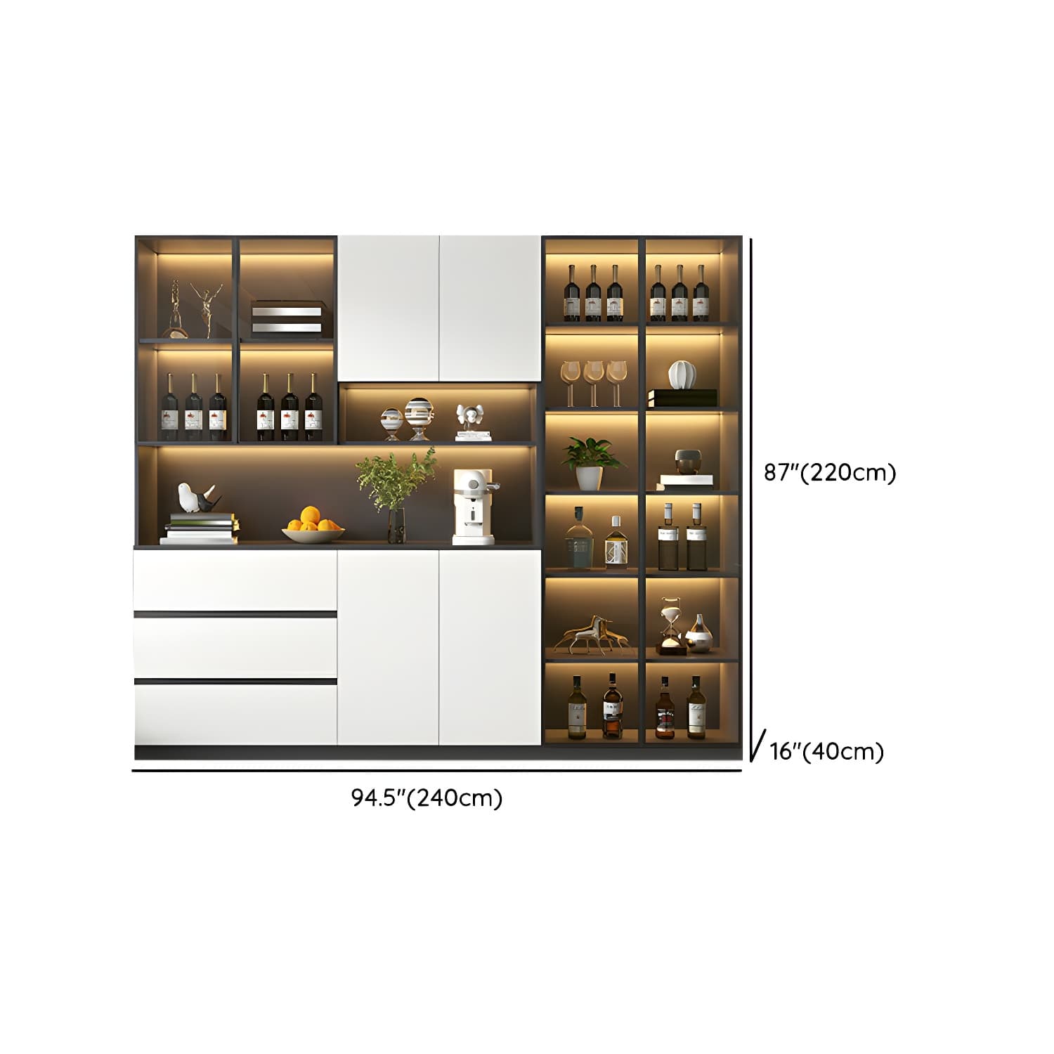 Living Room Modern Stone Sideboard Cabinet with Doors and Drawers thumbnail 16