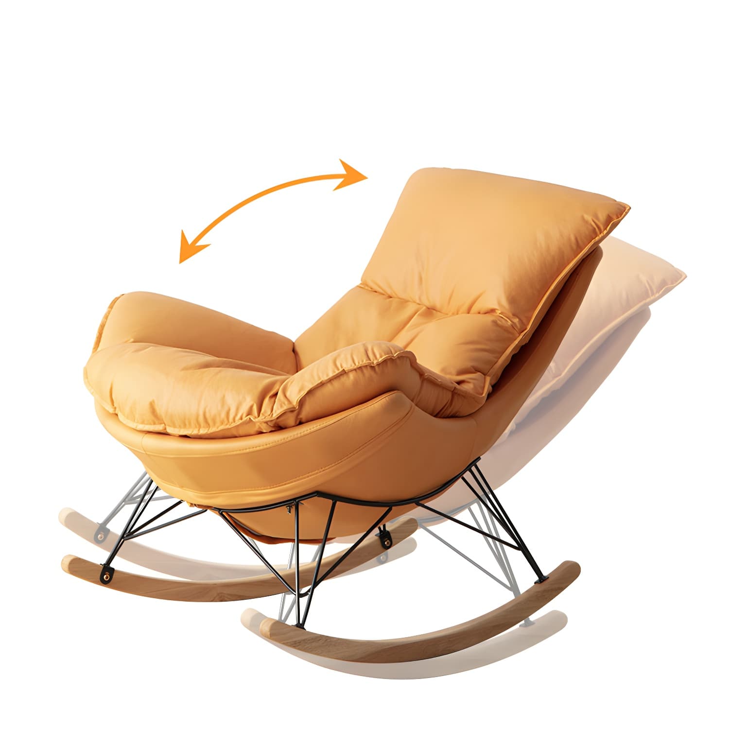 Contemporary Indoor Rocking Chair with Sled Legs and Spindle Back thumbnail 22
