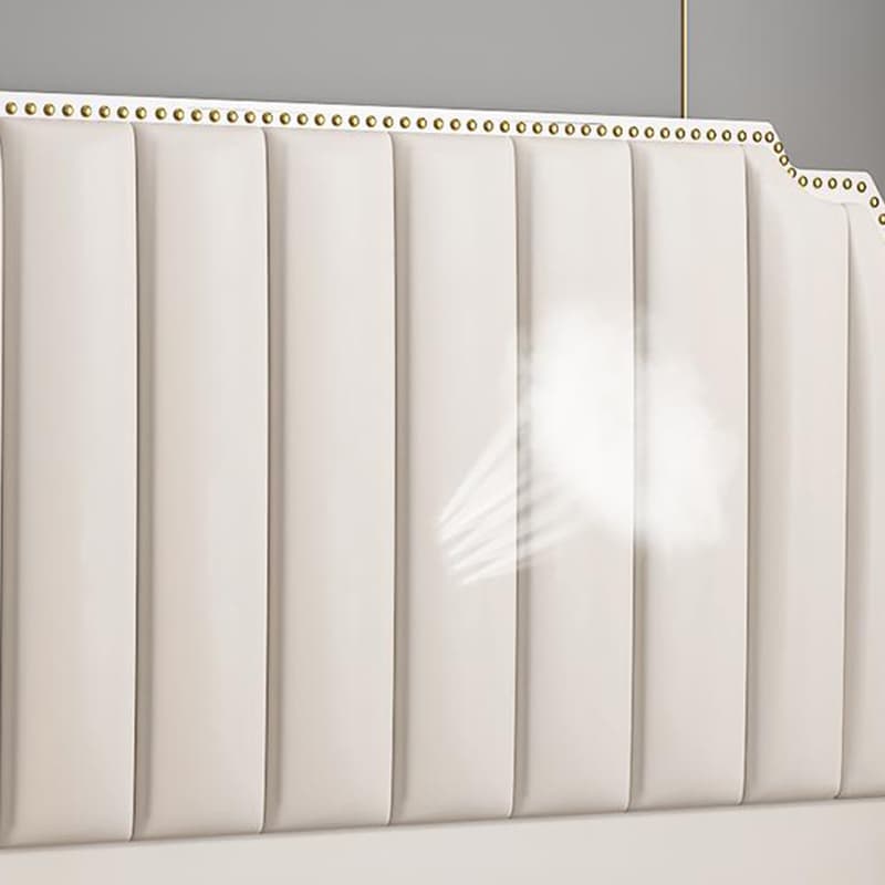Modern Wood Panel Headboard Upholstered Sponge Fully in Lavish Gray Colors with Elegant Legs thumbnail 11