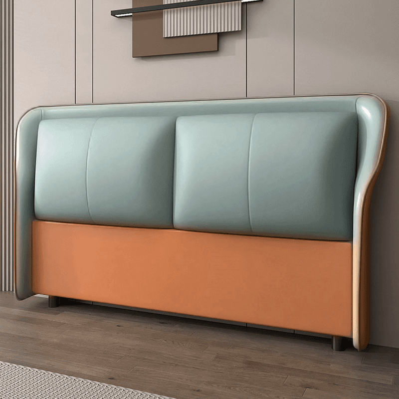 Trendy Wingback Headboard in Natural Wood with No Distressing, Rectangle Shape for Full/Queen Bed, Featuring Sponge Upholstery and Standard Height thumbnail 5