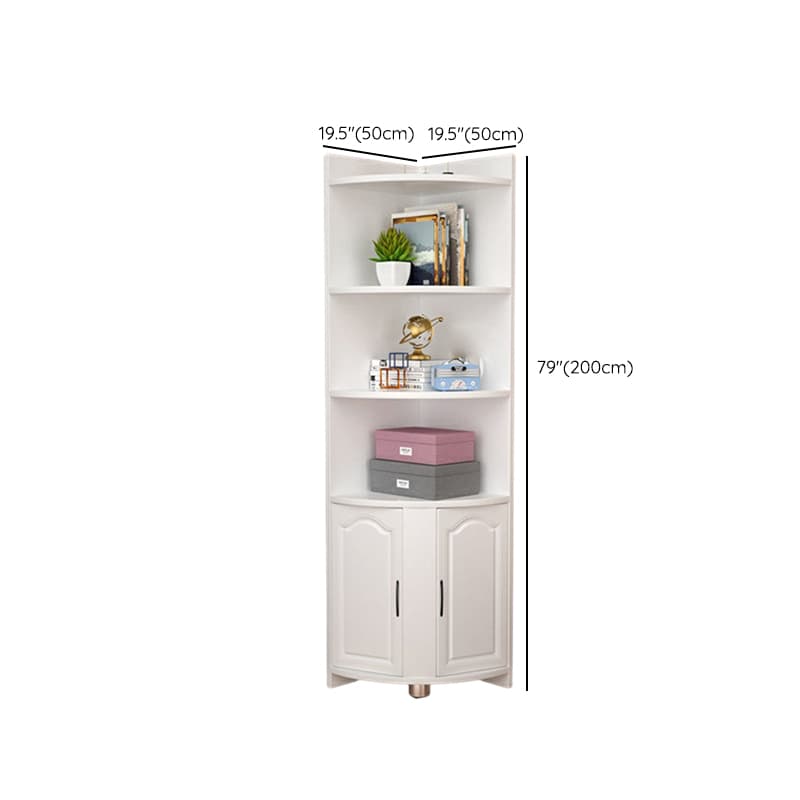Modern Wood Corner Accent Cabinet with Open Shelves Wood Doors and 1 Cabinet for Living Room thumbnail 19