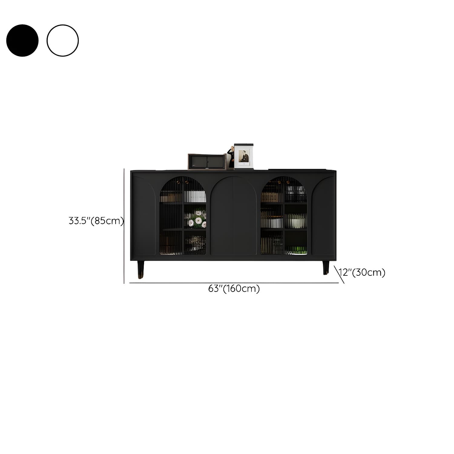 Modern Wooden Sideboard with Glass Doors and Adjustable Shelving thumbnail 16