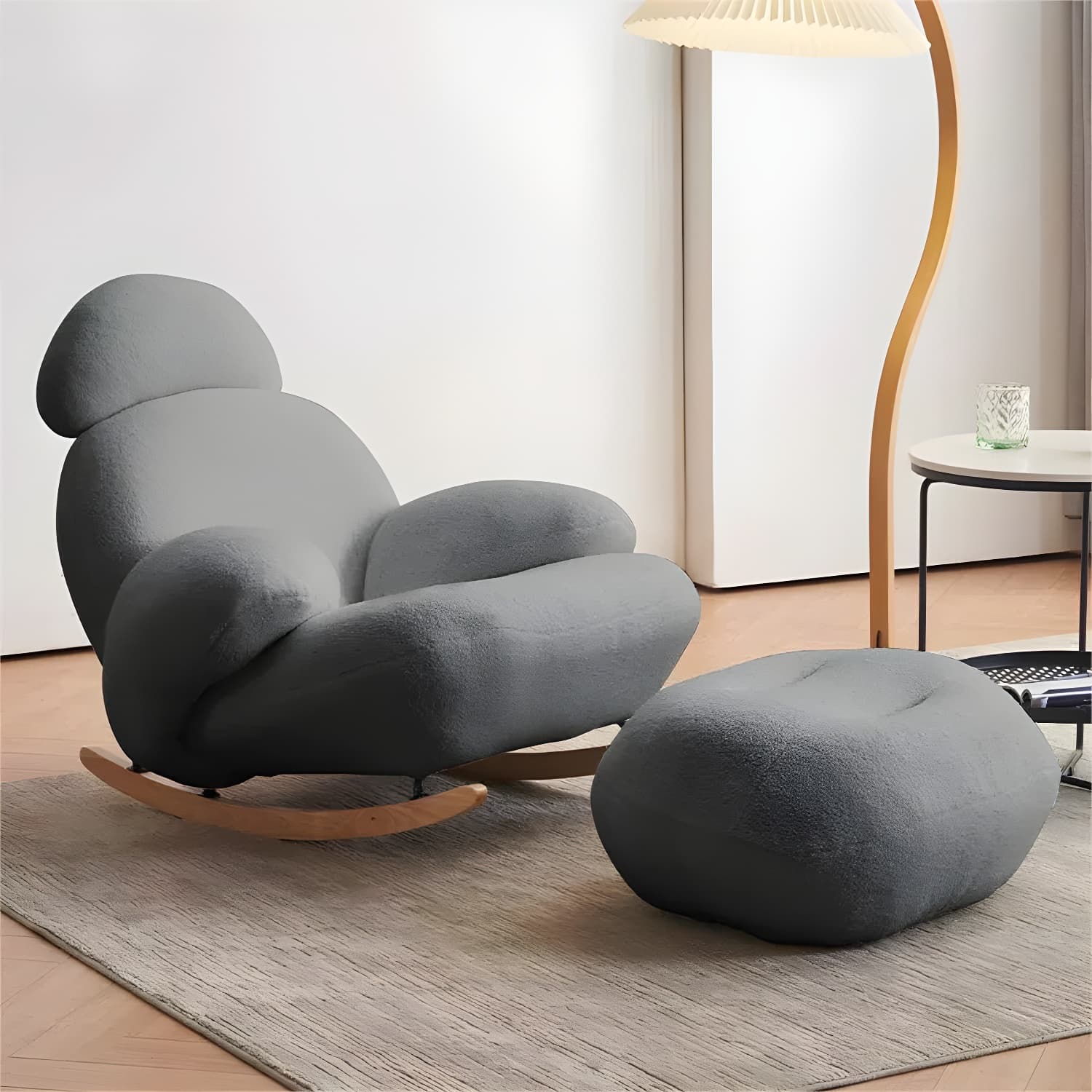 Rocking Accent Chair Solid Wood Contemporary Living Room Spindle thumbnail 5