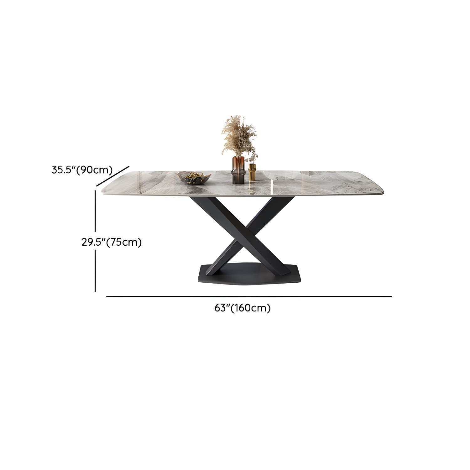 Modern 5/7-Piece Dining Set with Upholstered Chairs in Beige and Slate Table Top thumbnail 15