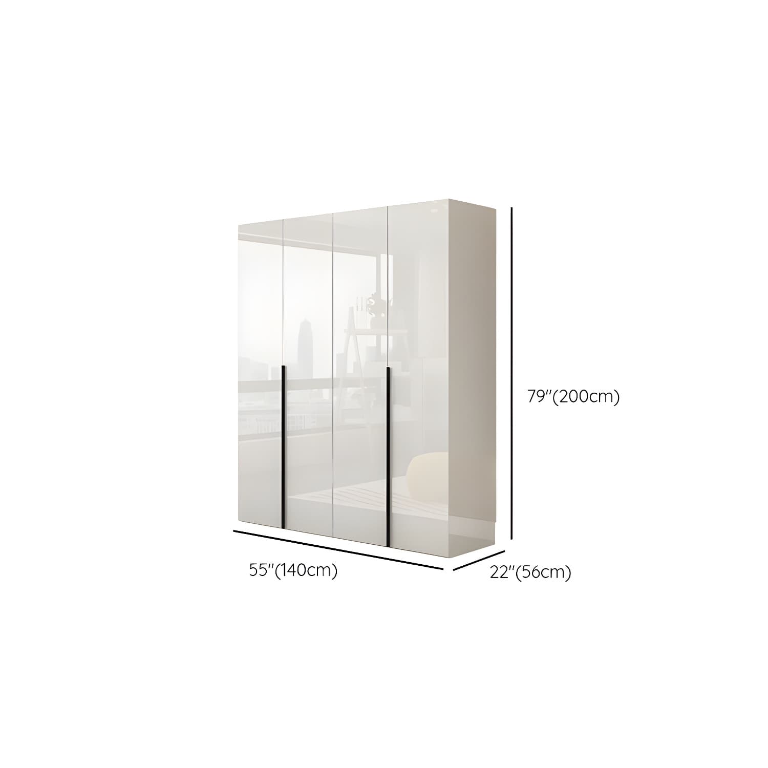 Modern Simple Style Double Door Storage Wardrobe for Bedroom thumbnail 11