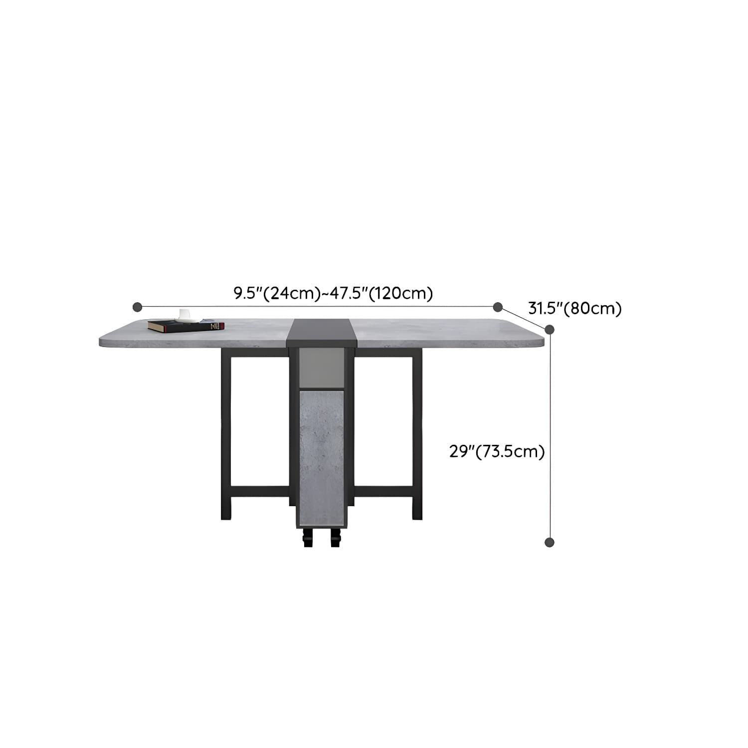 1/3/5 Piece Rectangle Shape Dining Room Furniture Set in Gray and Black thumbnail 10
