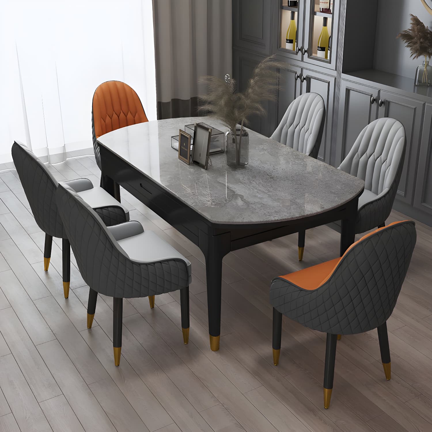 Scandinavian Indoor Arm Chair Upholstered Parsons Back Wood Dining Room Chair thumbnail 16