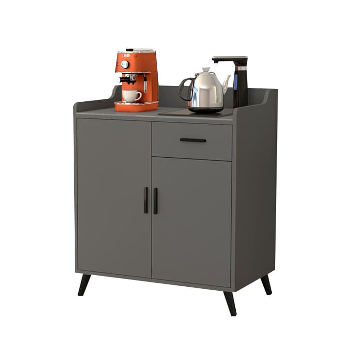 Contemporary Wood Sideboard Credenza with Stone Countertop and Drawers Included thumbnail 10