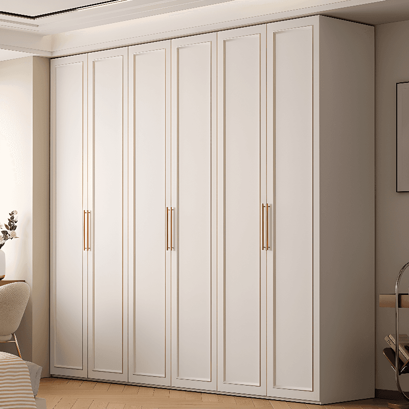 White Casual Wood Independent Armoire Cabinet with Compartments, Soft Close Door, and Interior Shelves thumbnail 1