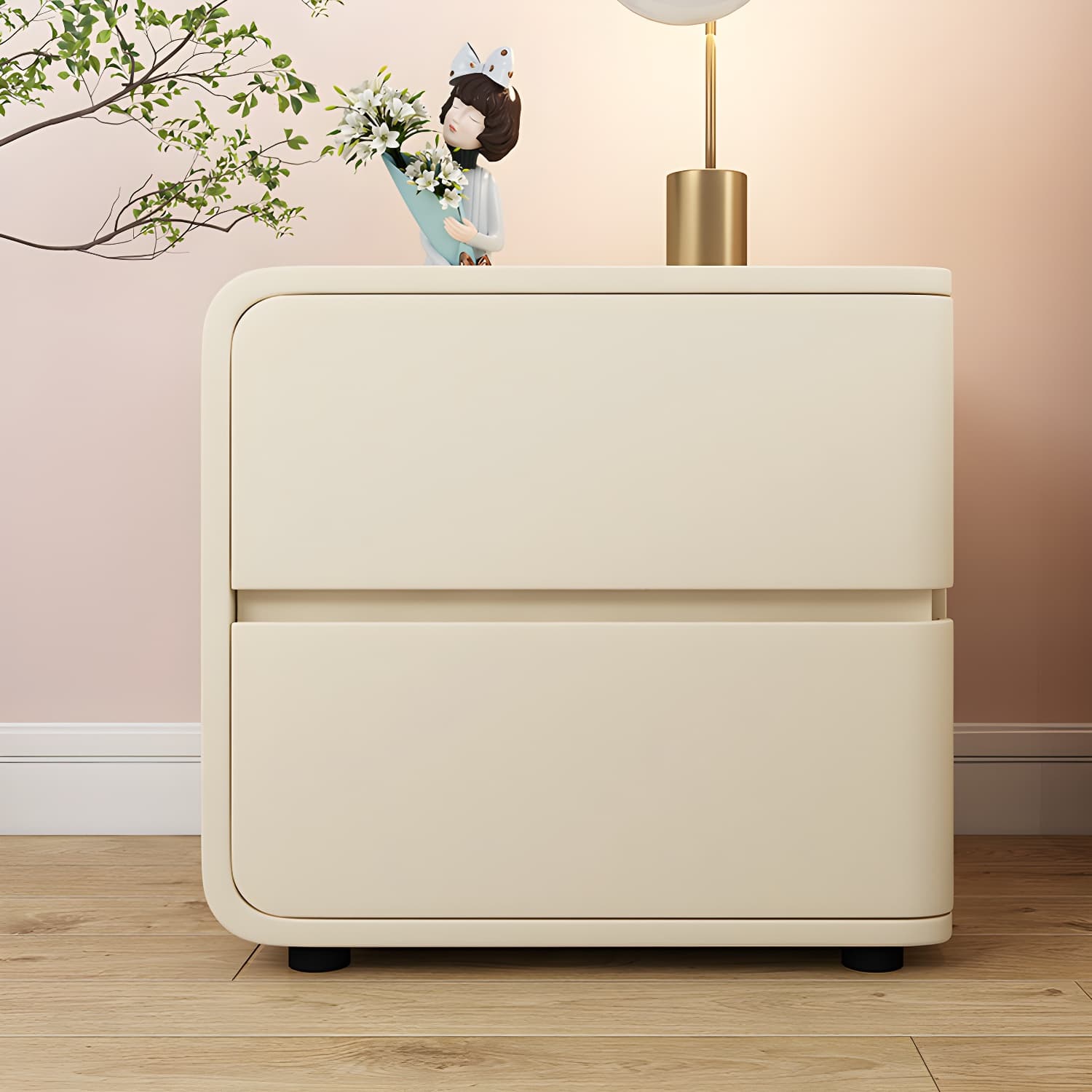Contemporary Drawer Storage Bedside Cabinet Pine Accent Table Nightstand for Bedroom thumbnail 8