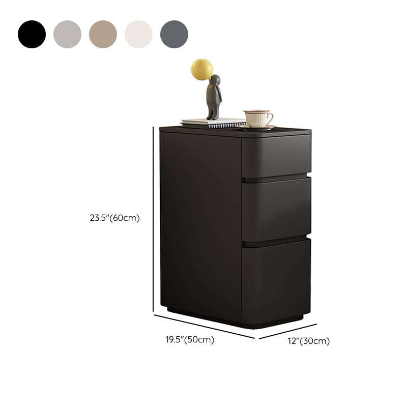 Minimalist Drawer Storage Nightstand with 3 Drawers and Artificial Leather Countertop thumbnail 12