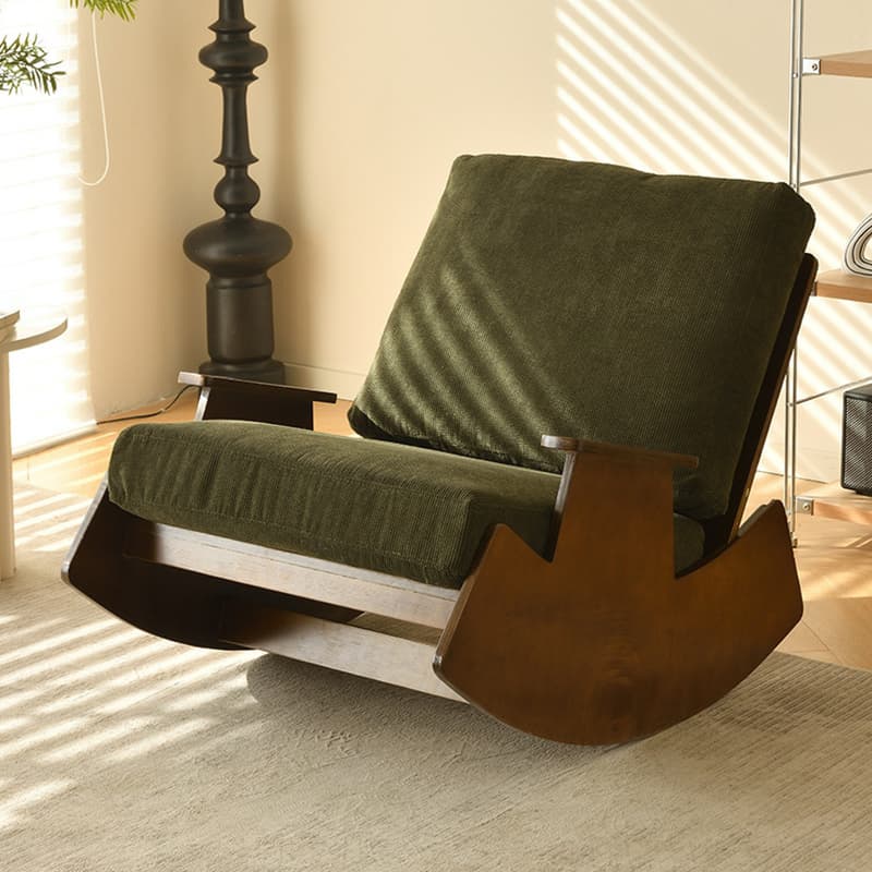 Dove Grey/Amber Color Modish Rocking Seat Upholstered and Scratch-proof Stationary with Spindle Back and Rear thumbnail 10