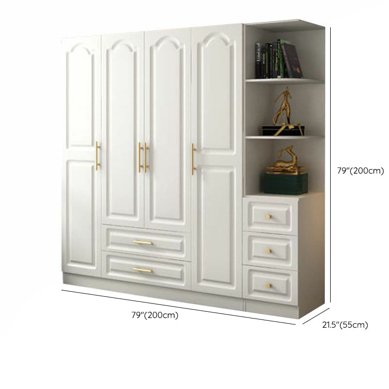 Contemporary Wood Chalk Wardrobe Closet with Interior Shelves&Clothing Rack&3-Drawer/6 Drawers/5-Drawer thumbnail 22