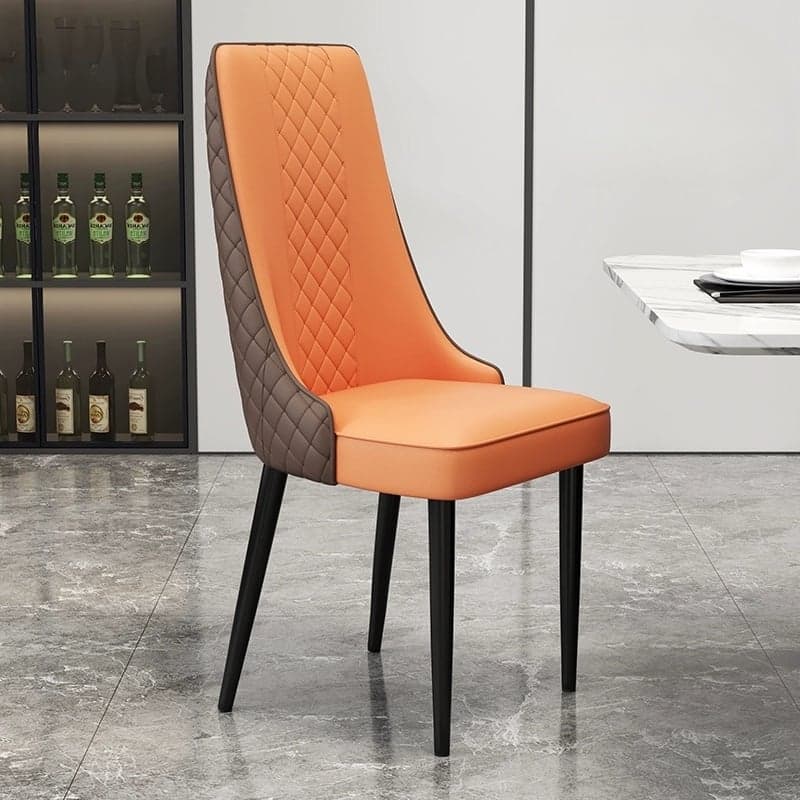 Comfortable and Stylish Faux Leather High Back Upholstered Chair for Kitchen and Dining thumbnail 3