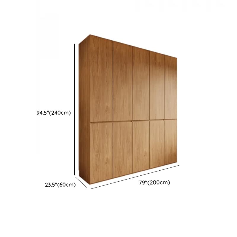 Wood Grain Minimalist Laminate Independent Wardrobe Closet with Soft Close Door, Interior Shelves, and Clothing Rod thumbnail 21