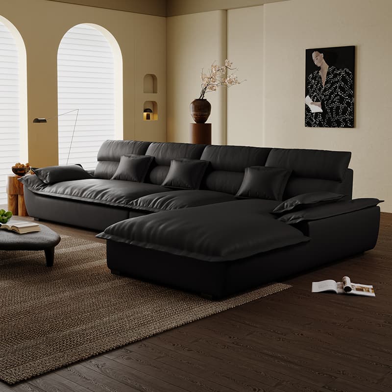 Modern Simple Style Midnight Black/Sepia/Chalk L-Shape Sofa Recliner Seats 5 thumbnail 20