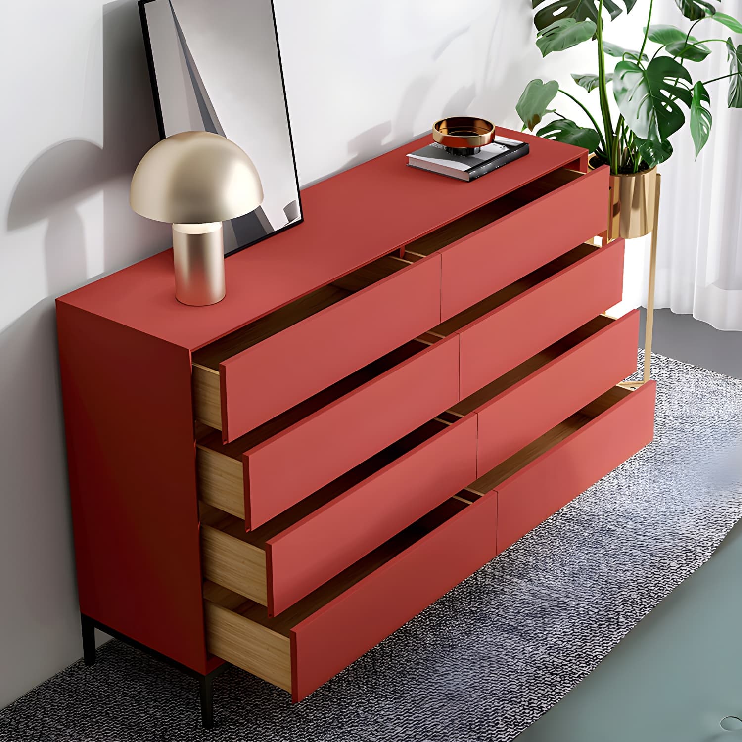 Minimalist Wood Double Dresser for Neat and Stylish Organizing thumbnail 6
