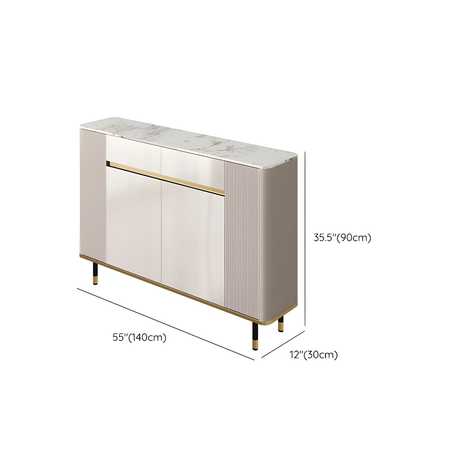 Glam Style Stone Top Sideboard Engineered Wood Side Board for Living Room thumbnail 28