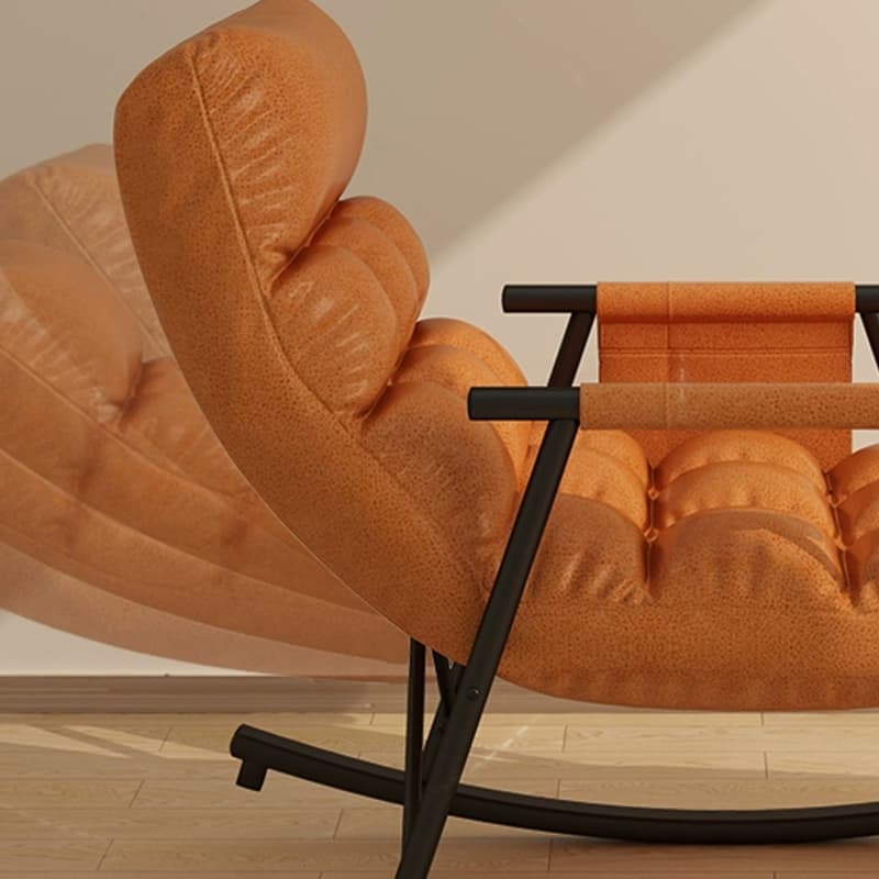 Chic Indoor Modern Rocking Chair - Upholstered, with Tuft and Track Arms, Seats One thumbnail 16