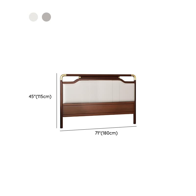 Modish No Distressing Timber Panel Headboard with Rectangle/Stepped Shape for Queen/King/Full Bed, Featuring Sponge Upholstery and Standard Height thumbnail 14