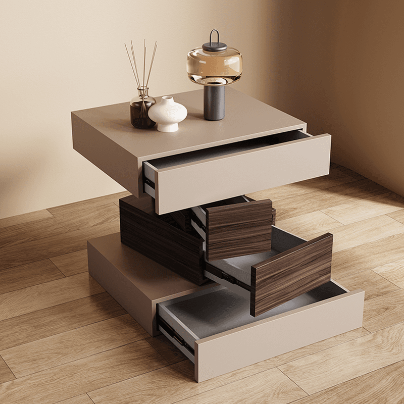 Scandinavian Synthetic Leather Drawer Storage Nightstand with 4 Drawers thumbnail 11