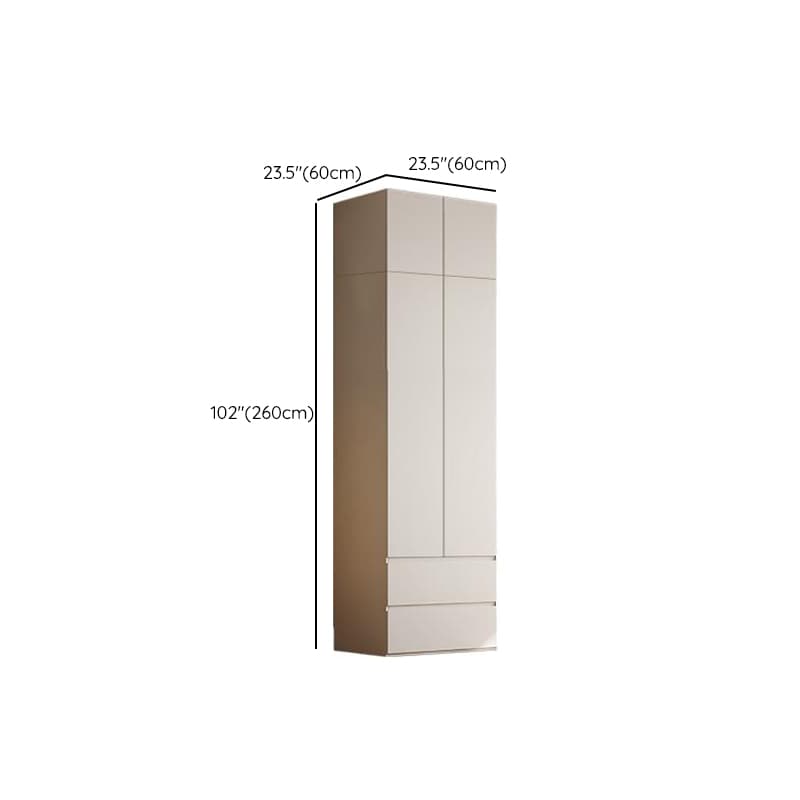 Chalk Modern Natural Wood Standalone Almirah with Soft Close Drawer, Interior Shelves, and Hanging Rod thumbnail 29