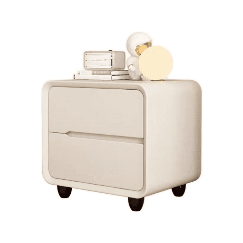 Organic Modern 2 Tiers Nightstand With Drawer Organization Featuring Pleather Countertop thumbnail 14