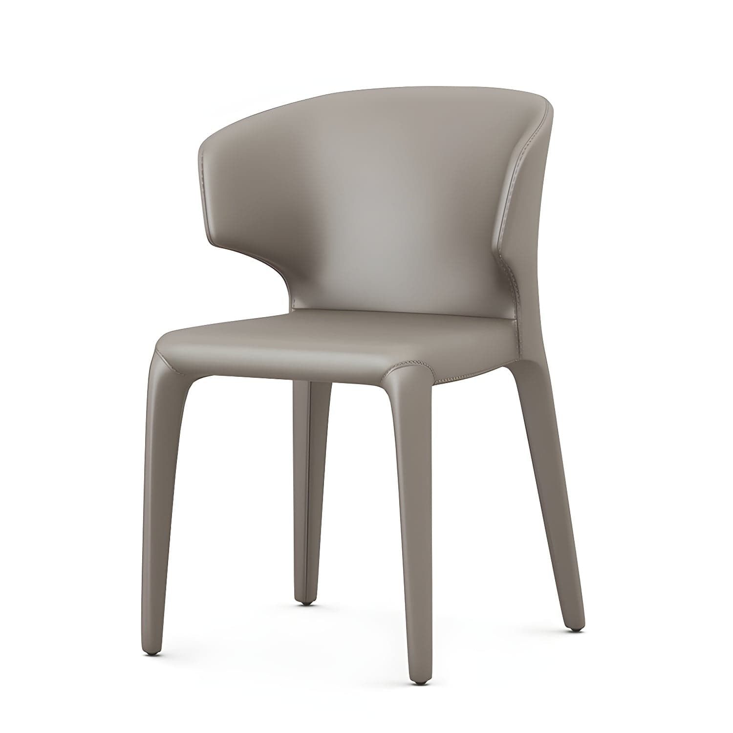 Designer Style Leather Arm Chair Wingback Matte Finish Single Dining Chair thumbnail 7