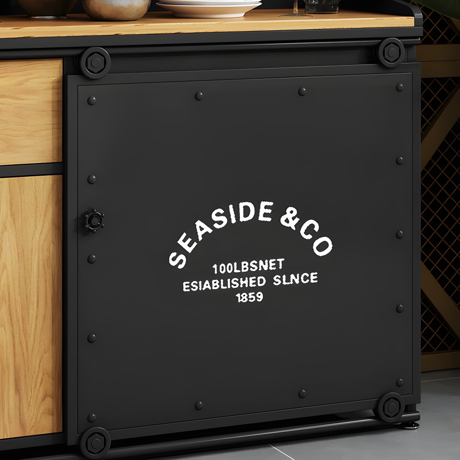 Modern Style Side Board Metal Sideboard with Sliding Door for Kitchen - image 11